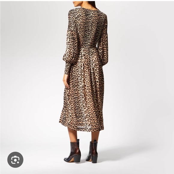 Ganni leopard print Georgette maxi dress - Picture 2 of 4